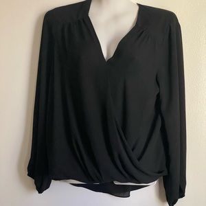 INC long black sleeved blouse